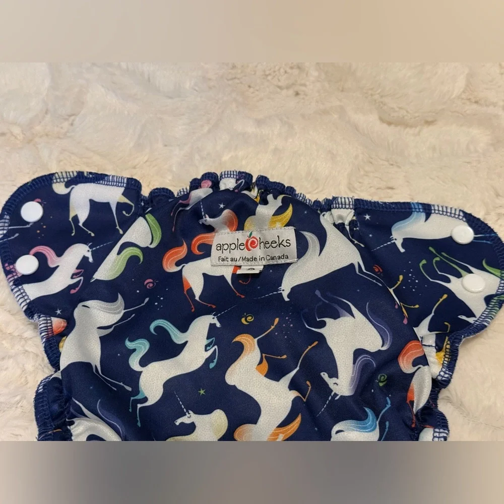 Apple Cheeks Size 2 Unicorn and Solid Color Kids Diaper Covers